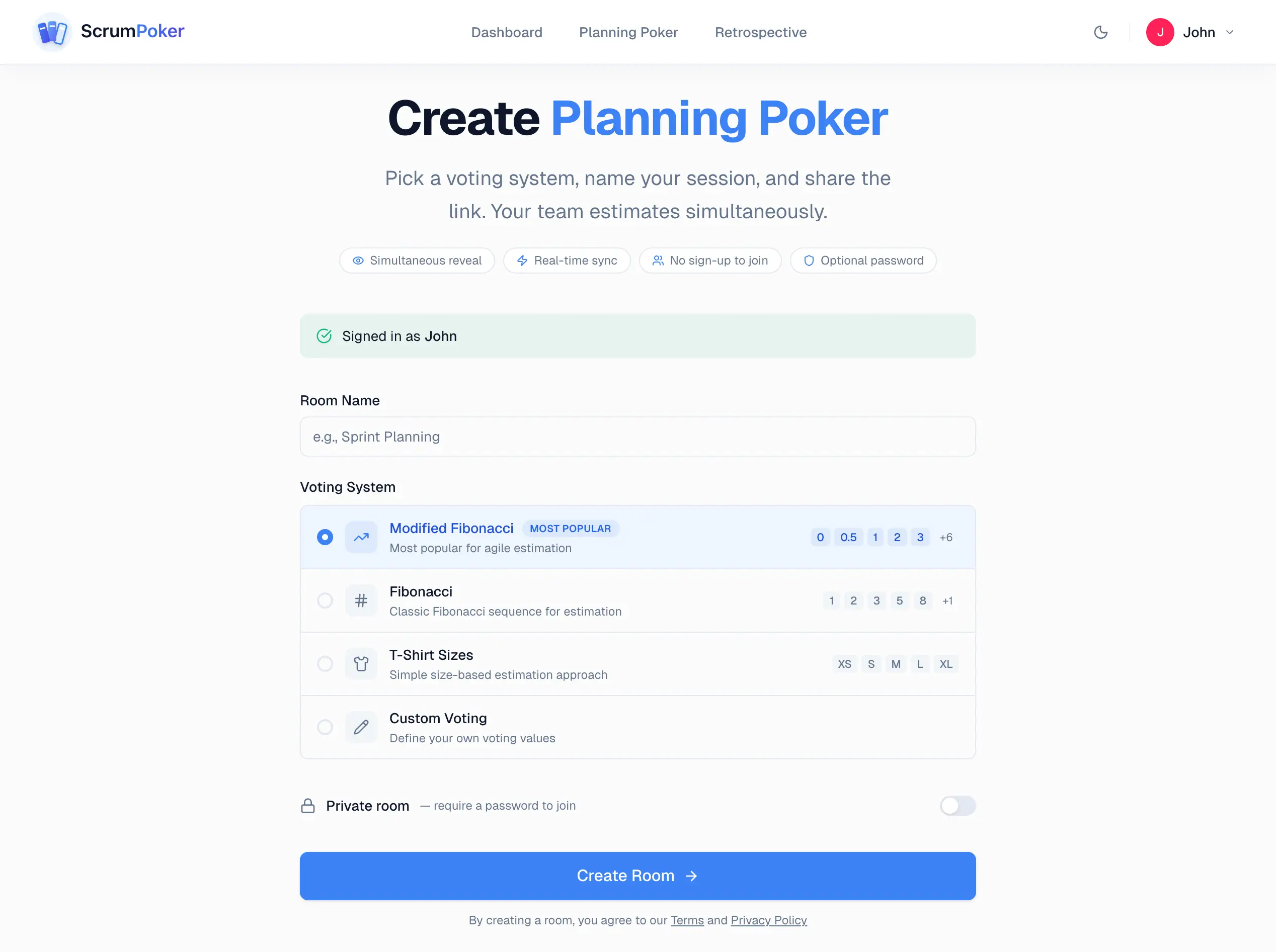 Create or join a room